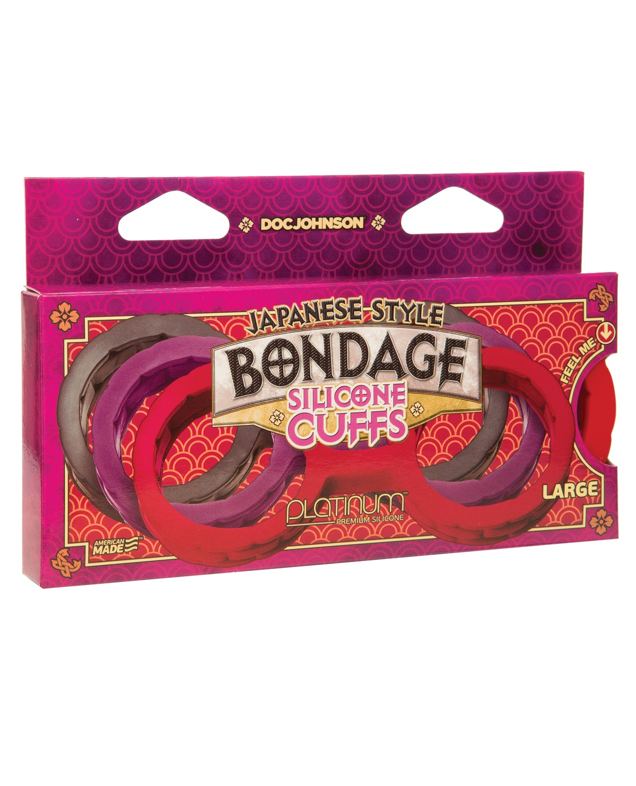 Japanese Bondage Silicone Cuffs Large – Red