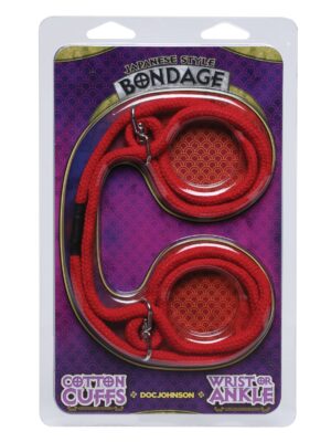 Japanese Style Bondage Wrist or Ankle Cotton Rope - Red