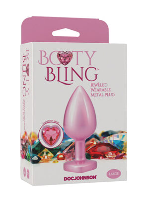 Booty Bling Jeweled Metal Plug - Large Pink