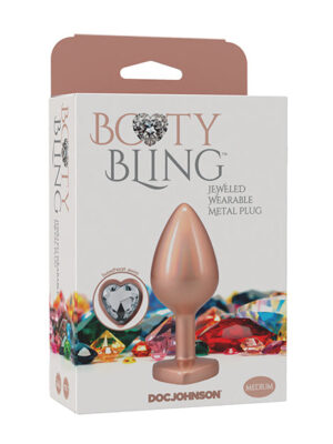 Booty Bling Jeweled Metal Plug - Medium Gold
