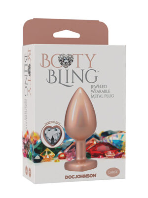 Booty Bling Jeweled Metal Plug - Large Gold
