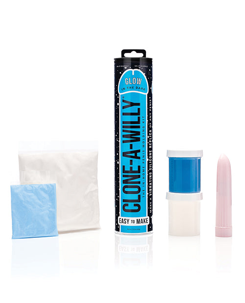 Clone-A-Willy Kit Vibrating Glow in the Dark - Blue - Image 2