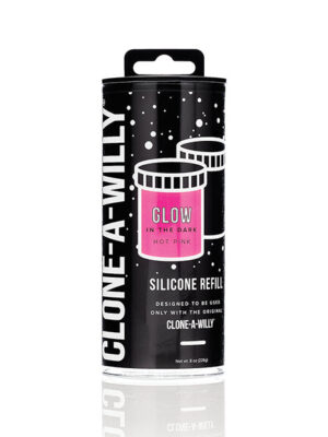 Clone-A-Willy Silicone Glow In The Dark Refill - Hot Pink