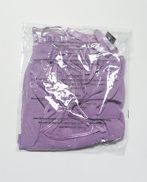 Violet Lace & Mesh Underwire Babydoll w/G-String 2 pc Set - Orchid Bloom LG - Image 3