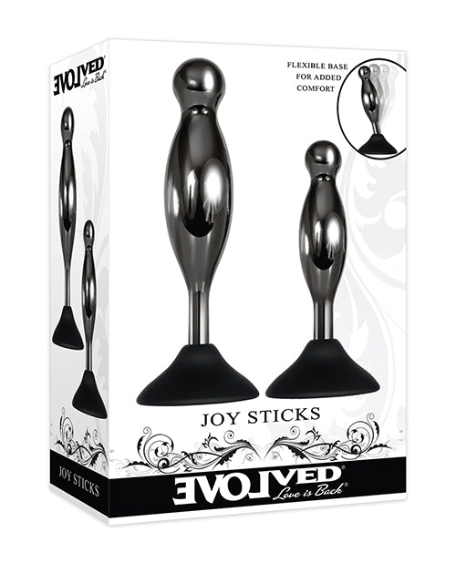 Evolved Joy Sticks 2 pc Plug Set – Black/Chrome