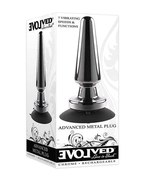 Evolved Advanced Vibrating Rechargeable Metal Plug – Black
