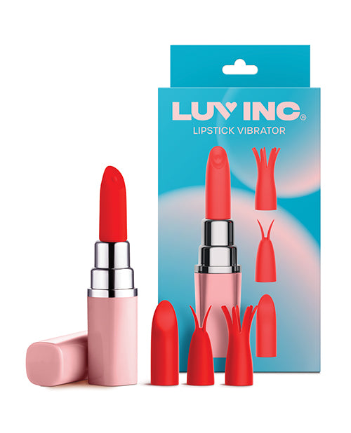 Luv Inc. Lipstick Vibrator w/4 Heads – Light Pink