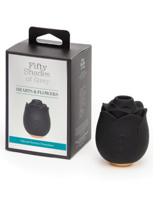 Fifty Shades of Grey Hearts & Flowers Rose Vibrator - Black