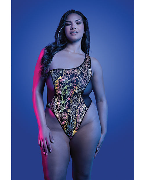 Luminescent Flash Reflective Floral Print Teddy – Black QN