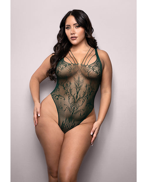 Vixen Enemies To Lovers Seamless Lace Teddy – Green QN