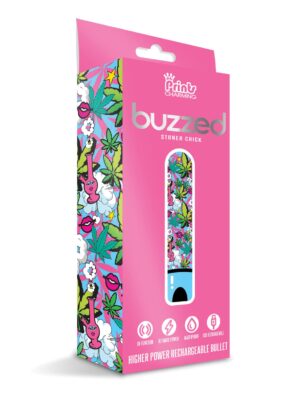 Buzzed 3.5" Rechargeable Bullet - Stoner Chick Blue