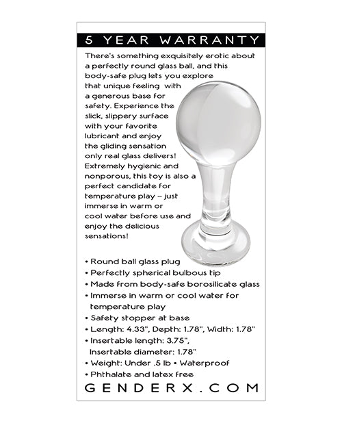 Gender X The Baller Glass Plug - Clear - Image 2