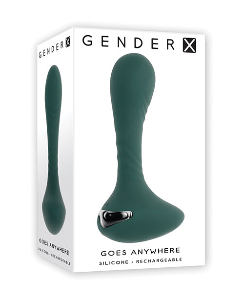Gender X Goes Anywhere Vibrating Silicone Plug – Teal