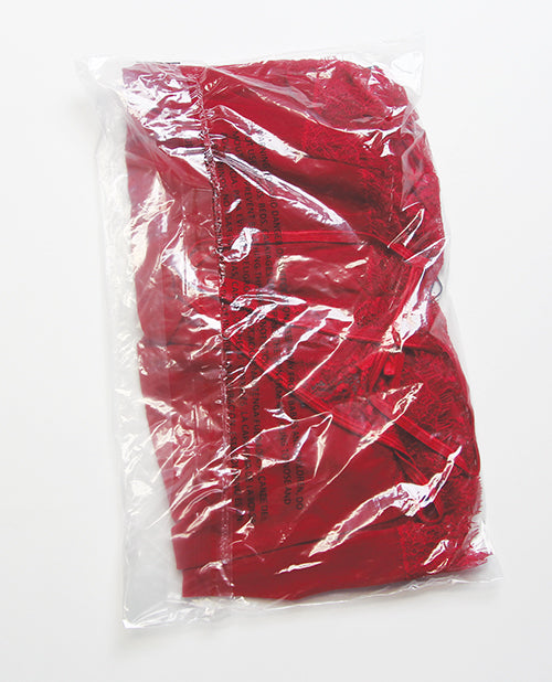 Mila Eyelash Lace & Mesh Babydoll w/G-String 2 pc Set - Red SM - Image 4