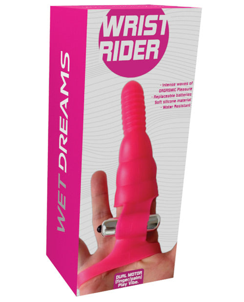 Wet Dreams Wrist Rider Finger Play Sleeve w/Wrist Strap – Hot Pink