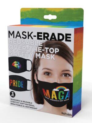 Hott Products Mask-erade Masks - Pride/Gay Again/Rainbow Kiss Pack of 3