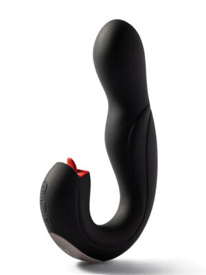 Joi Pro Rotating Head G-Spot Vibrator & Clit Licker w/Remote - Black