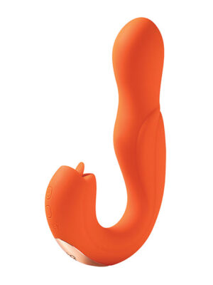 Joi Pro Rotating Head G-Spot Vibrator & Clit Licker w/Remote - Orange