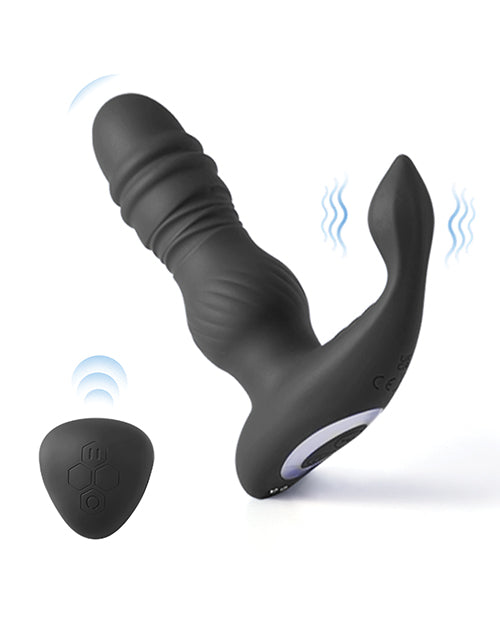 Jaden Thrusting Prostate Massager Vibrating Butt Plug Anal Sex Toy – Black