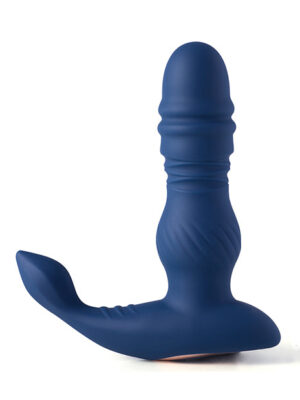 Jaden Thrusting Prostate Massager Vibrating Butt Plug Anal Sex Toy - Blue