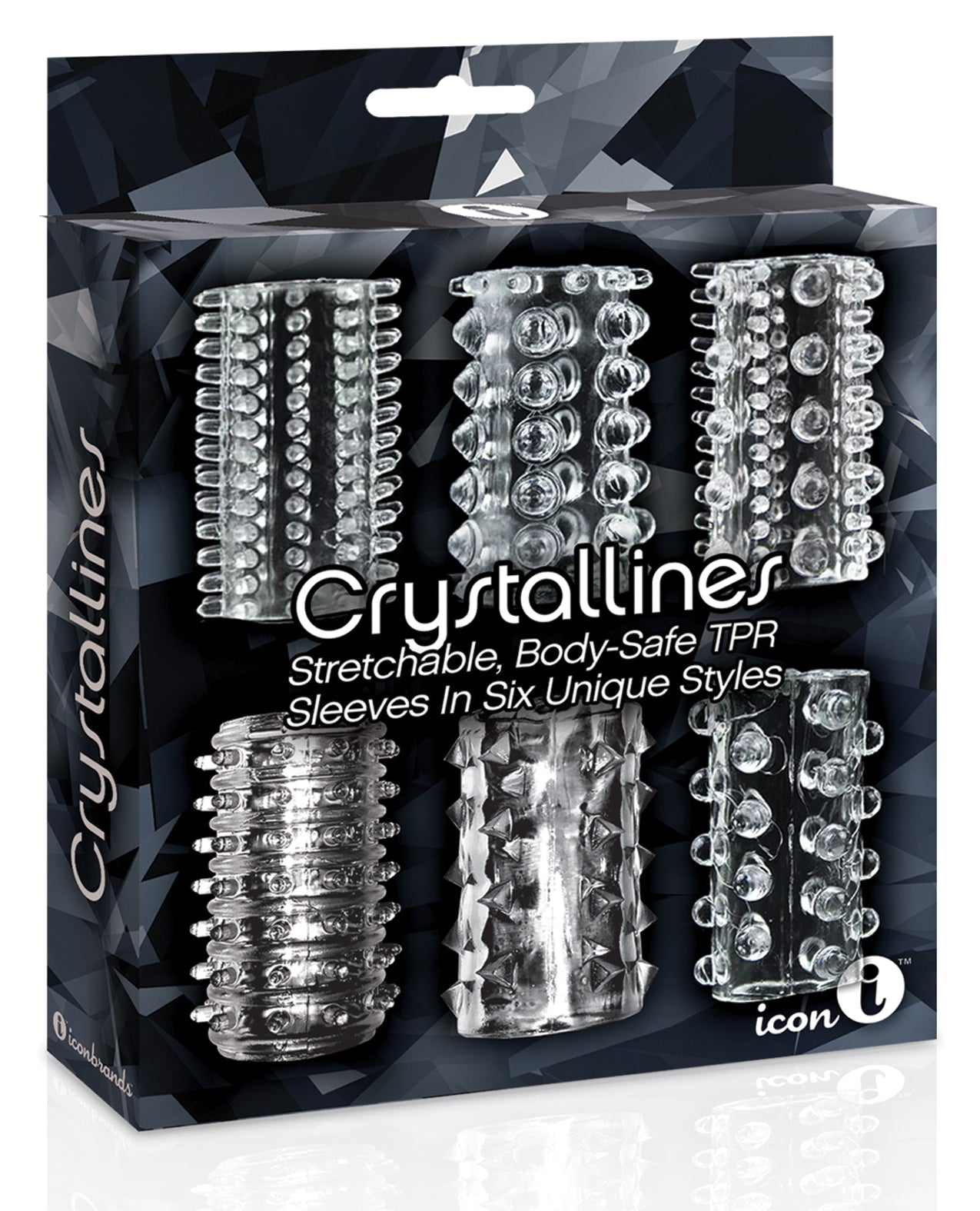 The 9’s Crystalline TPR Cock Sleeve 6 Pack – Clear