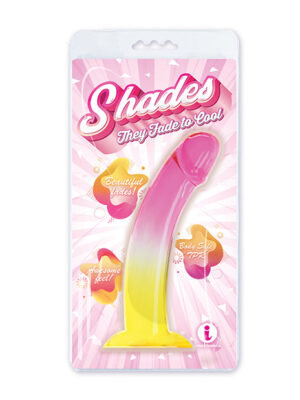 Shades Jelly TPR Gradient Dong Large - Pink/Yellow