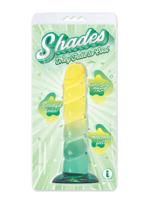 Shades Jelly Swirl TPR Gradient Dong Small - Yellow/Mint