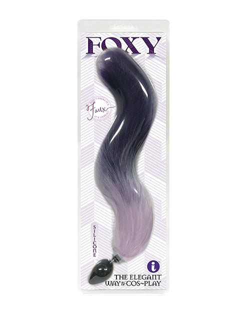 Foxy Fox Tail Silicone Butt Plug – Purple Gradient