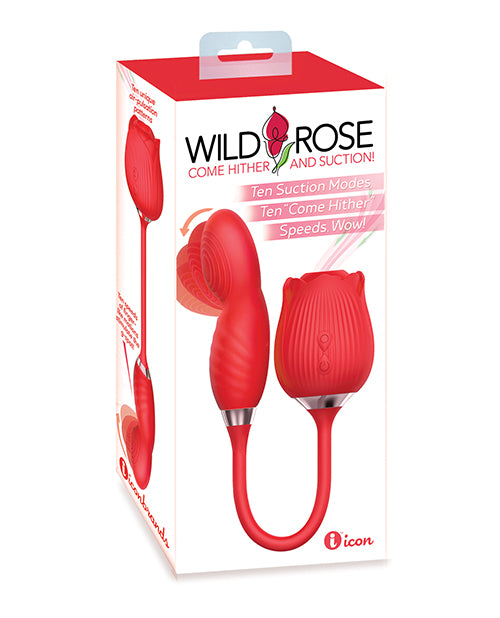 Wild Rose Suction & Come Hither Vibrator – Red