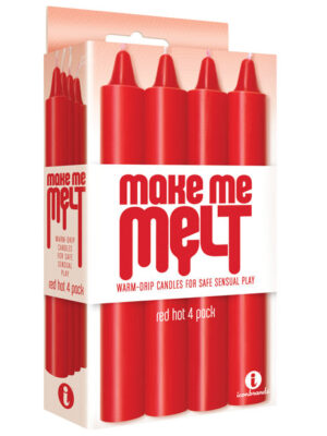 The 9's Make Me Melt Sensual Warm Drip Candles - Red Hot Pack of 4