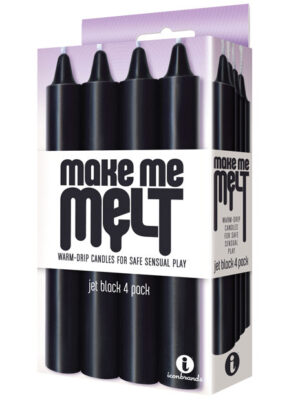 The 9's Make Me Melt Sensual Warm Drip Candles - Jet Black Pack of 4