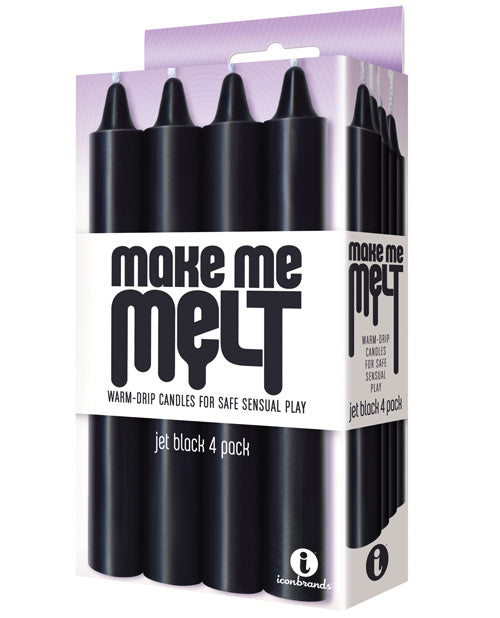 The 9’s Make Me Melt Sensual Warm Drip Candles – Jet Black Pack of 4