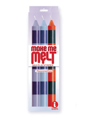 The 9's Make Me Melt Sensual Warm Drip Candles - Passionettes Stripes Pack of 3
