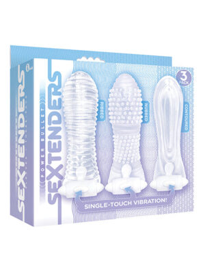 The 9's Vibrating Sextenders Sleeves - Pack of 3