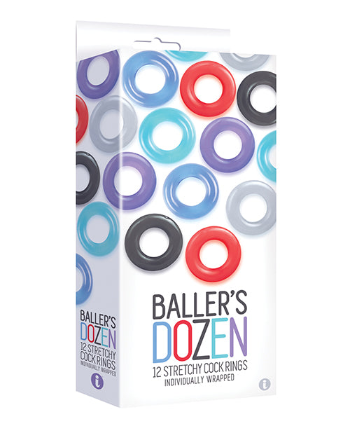 The 9’s Baller’s Dozen Original 12 pc Cockring Set – Asst. Colors