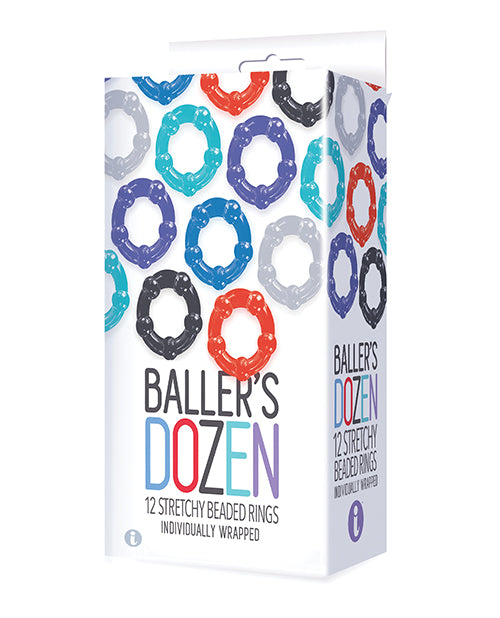 The 9’s Baller’s Dozen Beaded 12 pc Cockring Set – Asst. Colors