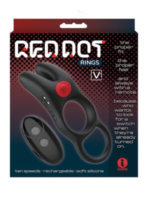 Massive Red Dot Cock Ring V1 - Black