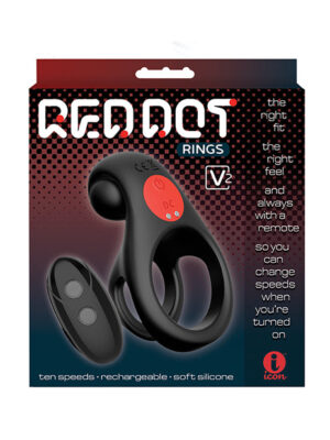Massive Red Dot Cock Ring V2 - Black
