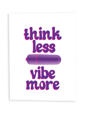 Think Less, Vibe More Naughty Greeting Card w/Rock Candy Vibrator & Fresh Vibes Towelettes