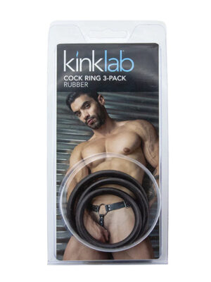 KinkLab Rubber Cock Ring - Pack of 3