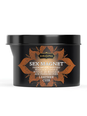 Kama Sutra Sex Magnet Candle w/Pour Spout - Leather -6 oz