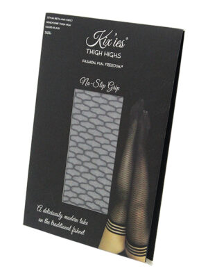 Kix'ies Beth Ann Honeycomb Thigh High Black D