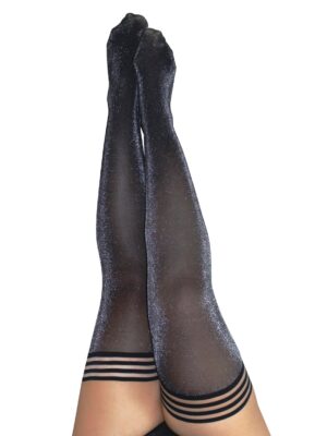 Kix'ies Kaylee Grey Shimmer Thigh High Grey D