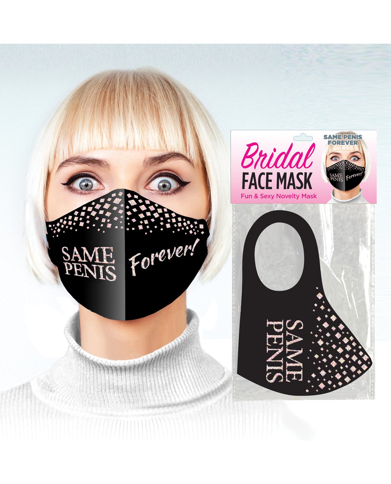 Same Penis Forever Face Mask - Black - Image 2