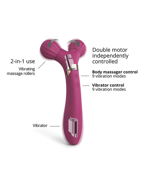 Love to Love Fireball Forked Vibrator - Plum Star - Image 2