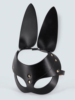Lust PU Leather Bunny Mask - Black