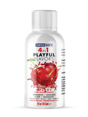 Swiss Navy 4 in 1 Playful Flavors Poppin Wild Cherry - 1 oz