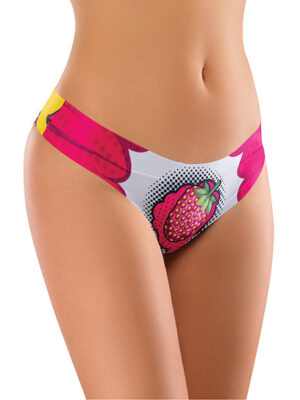 Mememe Intrigue Kissberry Printed Thong XL