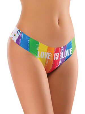 Mememe Pride Love Is Printed Thong XL