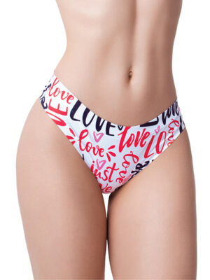 Mememe Love Message Printed Thong XL